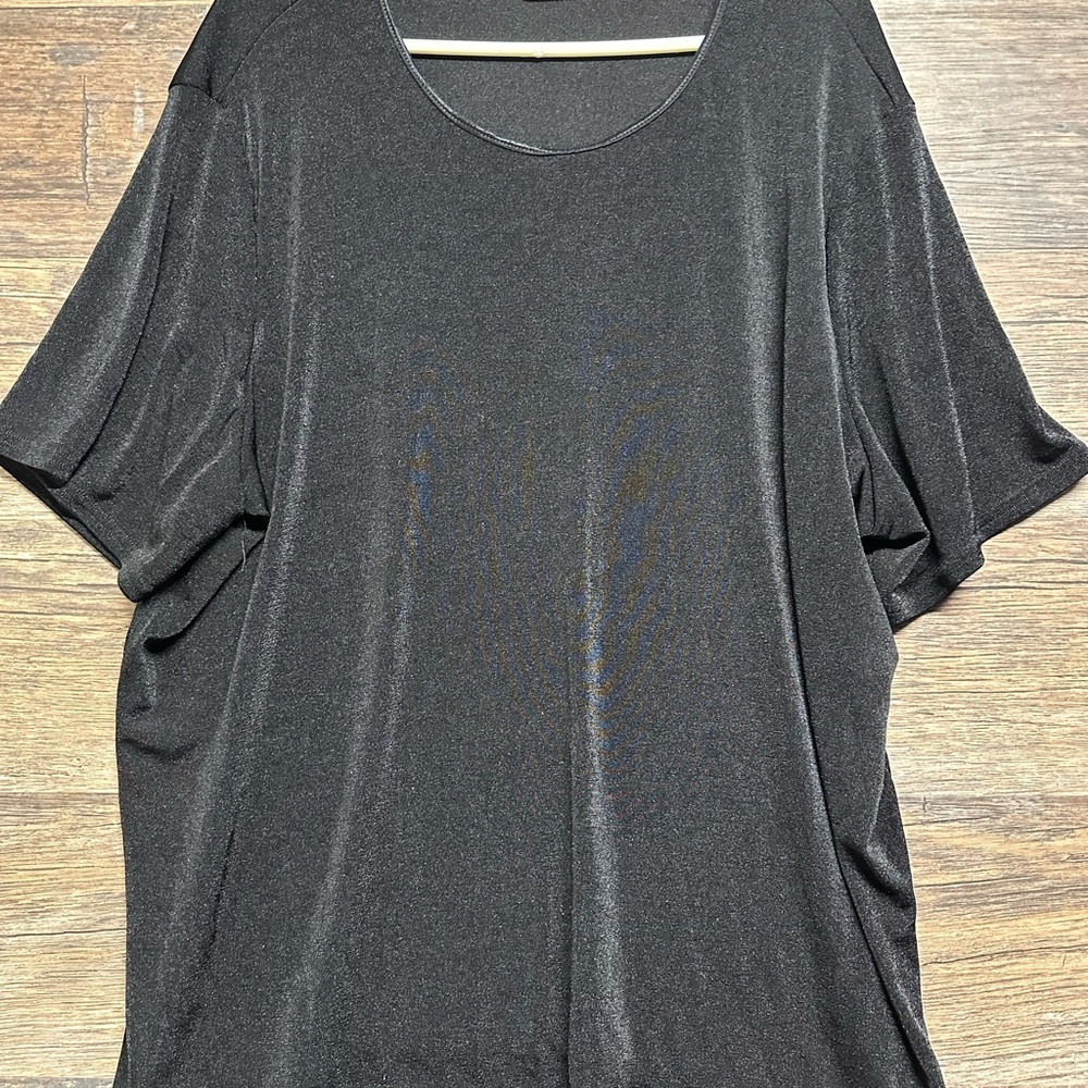 Kathie Lee Collection Black Relaxed Short Sleeve T-Shirt‎